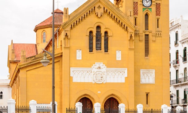 The Church of Tetouan, a striking architectural landmark in Tetouan.