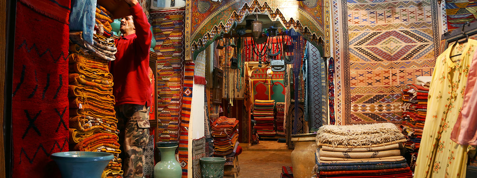Beautiful artisan carpet in Fez